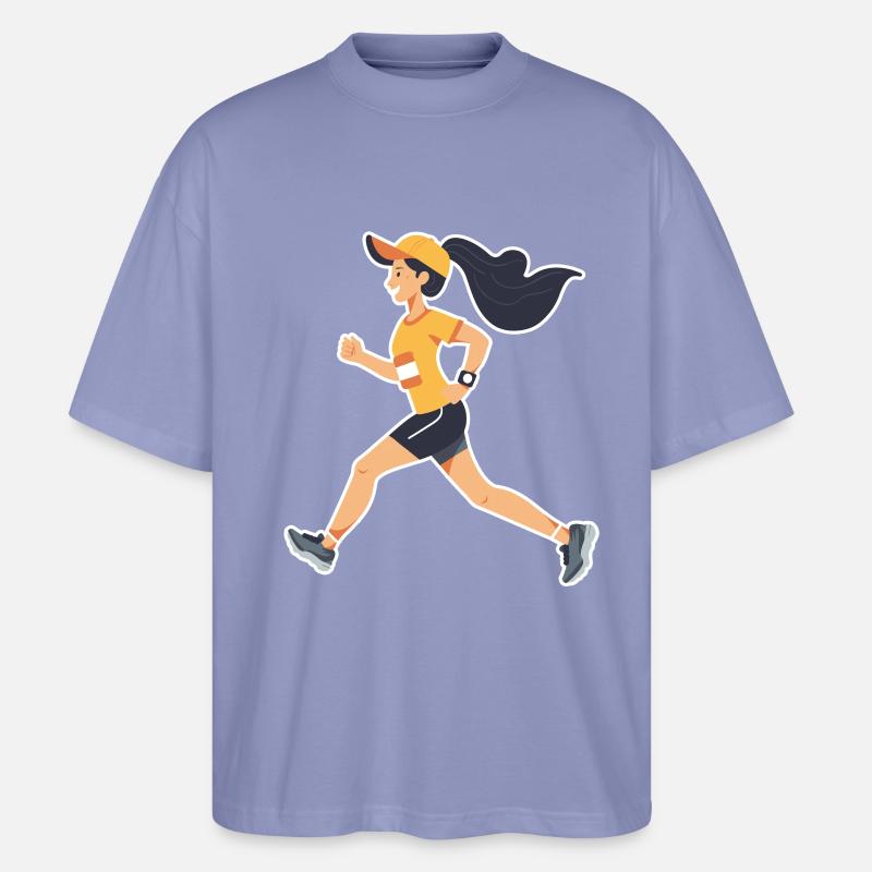 Läuferin Comic - Stanley/Stella Oversized Unisex Bio T-Shirt Blaster 2.0 - Violett