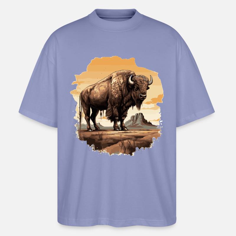 Majestischer Bison im Western-Stil - Stanley/Stella Oversized Unisex Bio T-Shirt Blaster 2.0 - Violett