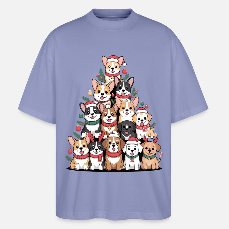 Weihnachtshunde Pyramide – Lustiger Xmas Look - Stanley/Stella Oversized Unisex Bio T-Shirt Blaster 2.0 - Violett