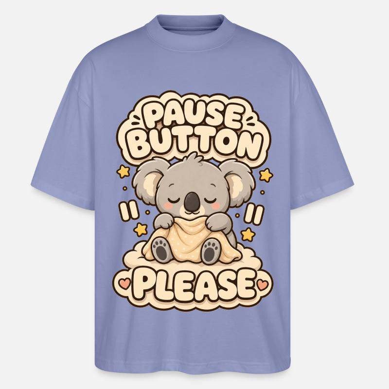 Pause Button Please Koala - Stanley/Stella Oversized Unisex Bio T-Shirt Blaster 2.0 - Violett