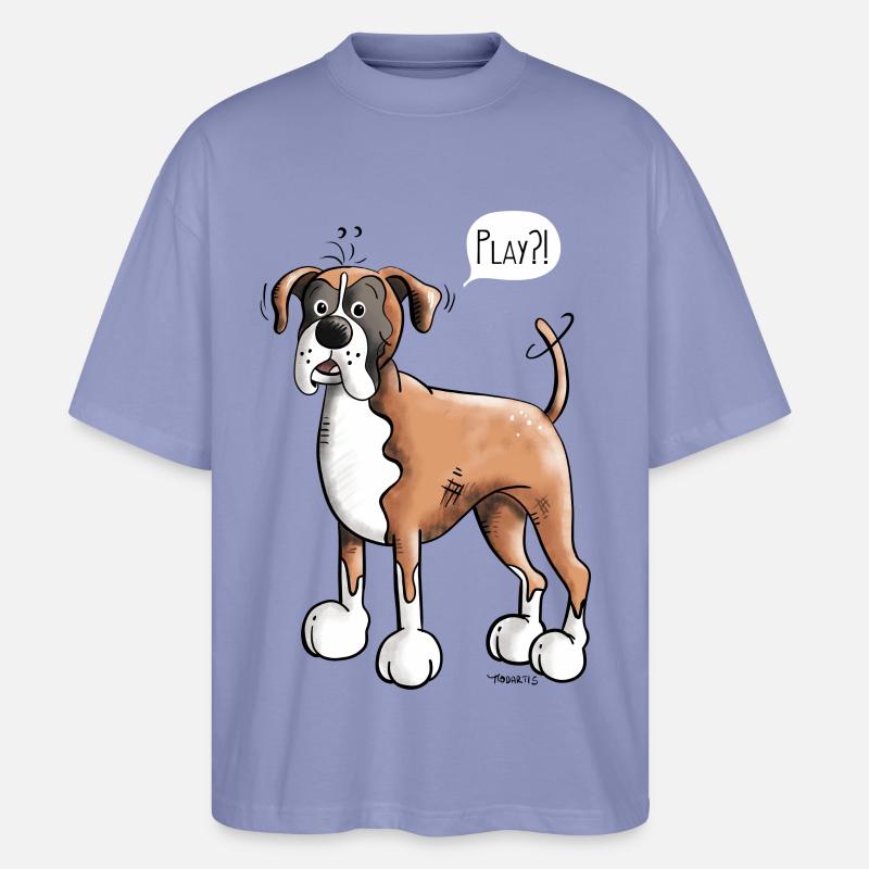 Deutscher Boxer Play - Stanley/Stella Oversized Unisex Bio T-Shirt Blaster 2.0 - Violett