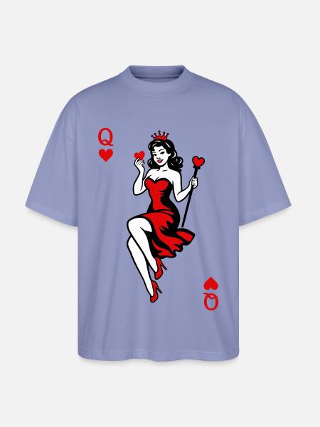 Heart Queen in Red - Stanley/Stella Oversized Unisex Organic T-shirt Blaster 2.0 - violet