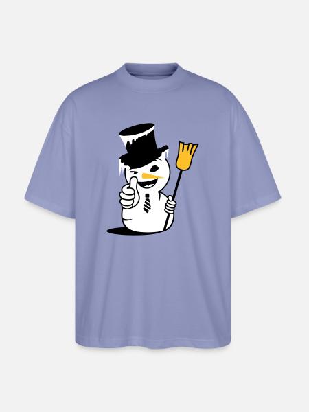 Cool snowman with thumbs up - Stanley/Stella Oversized Unisex Organic T-shirt Blaster 2.0 - violet
