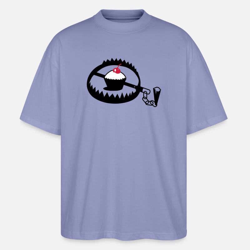 Fangeisen mit Cupcake - Stanley/Stella Oversized Unisex Bio T-Shirt Blaster 2.0 - Violett