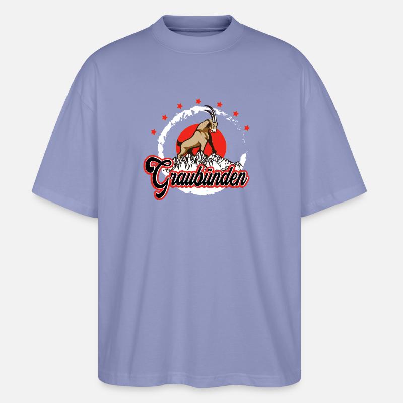 Graubünden Steinbock - Stanley/Stella Oversized Unisex Bio T-Shirt Blaster 2.0 - Violett