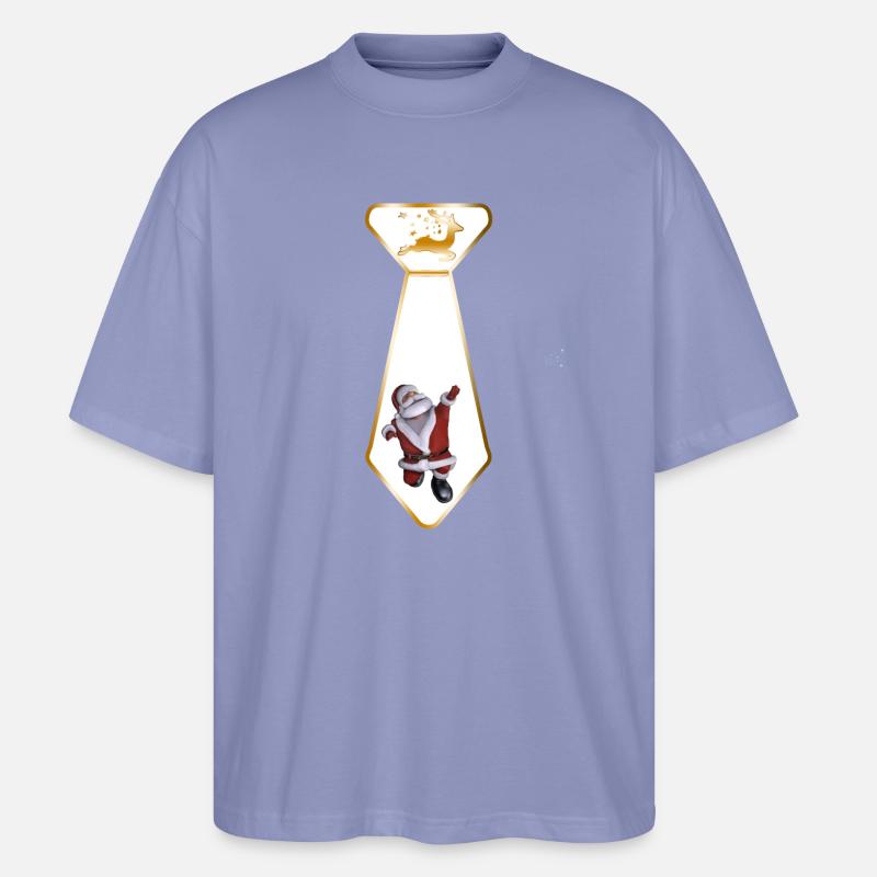 Goldenes Santa Tie Emblem - Stanley/Stella Oversized Unisex Bio T-Shirt Blaster 2.0 - Violett