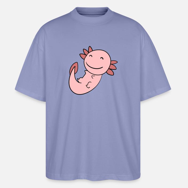 Süßes Axolotl Rosa - Stanley/Stella Oversized Unisex Bio T-Shirt Blaster 2.0 - Violett