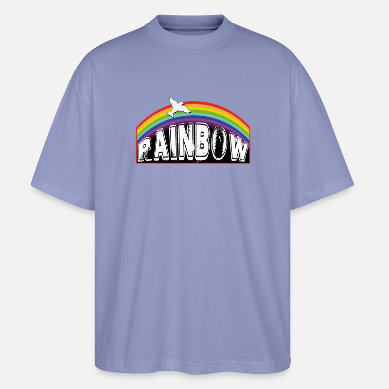 RAINBOW Schriftzug mit Taube - Stanley/Stella Oversized Unisex Bio T-Shirt Blaster 2.0 - Violett