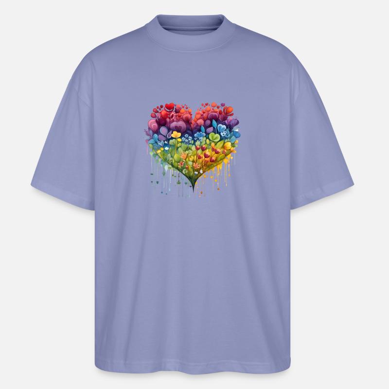 Blumenherz - Stanley/Stella Oversized Unisex Bio T-Shirt Blaster 2.0 - Violett