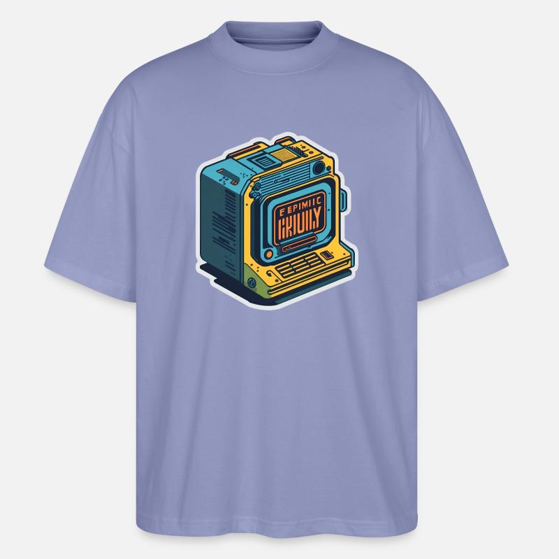 Ordinateur rétro - T-shirt bio Blaster 2.0 coupe oversize Stanley/Stella Unisexe - violet