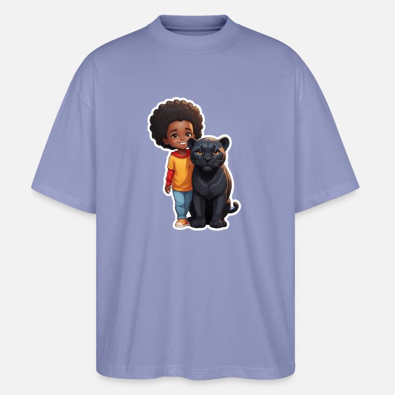 Kinderfreundliche Tierfreundschaft Illustration - Stanley/Stella Oversized Unisex Bio T-Shirt Blaster 2.0 - Violett