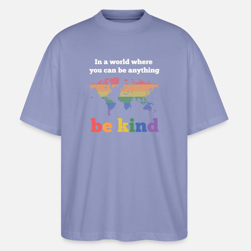 LGBTQ-Pride-Monat - Sei freundlich - Stanley/Stella Oversized Unisex Bio T-Shirt Blaster 2.0 - Violett