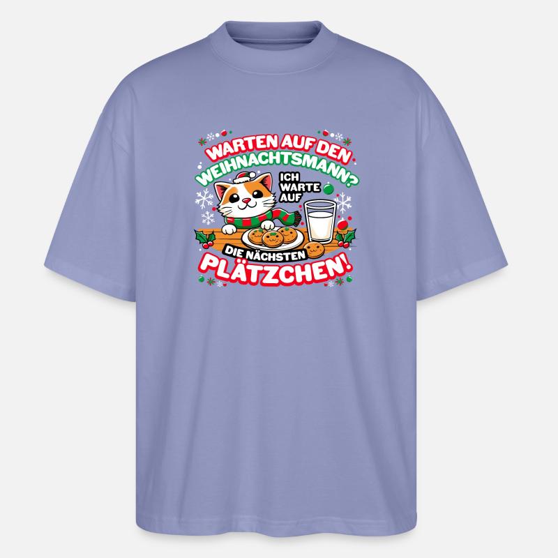 Ich warte auf die nächsten Plätzchen - Stanley/Stella Oversized Unisex Bio T-Shirt Blaster 2.0 - Violett