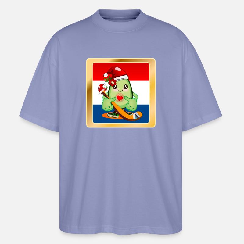 Weihnachtsgeschenke Avocado Eishockeyspieler - Stanley/Stella Oversized Unisex Bio T-Shirt Blaster 2.0 - Violett