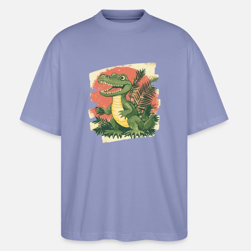 Krokodil Retro - Stanley/Stella Oversized Unisex Bio T-Shirt Blaster 2.0 - Violett