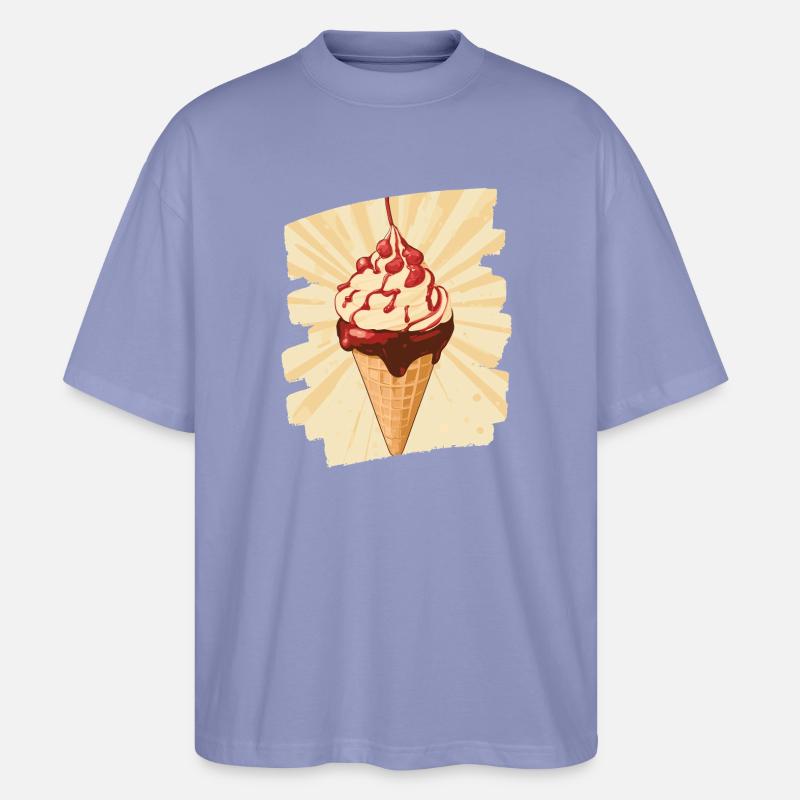 Crème glacée Crème glacée - T-shirt bio Blaster 2.0 coupe oversize Stanley/Stella Unisexe - violet