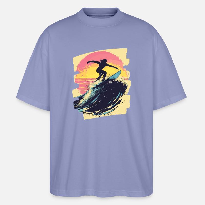 Surfeur Surf Planche de surf Surf - T-shirt bio Blaster 2.0 coupe oversize Stanley/Stella Unisexe - violet