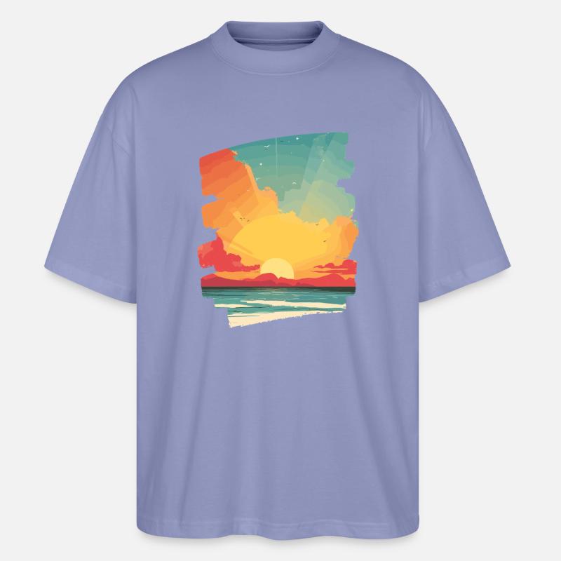 Coucher de soleil d’été - T-shirt bio Blaster 2.0 coupe oversize Stanley/Stella Unisexe - violet