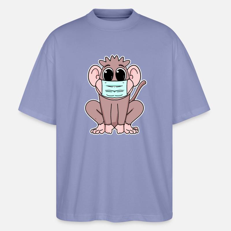 Affe mit Maske - Stanley/Stella Oversized Unisex Bio T-Shirt Blaster 2.0 - Violett