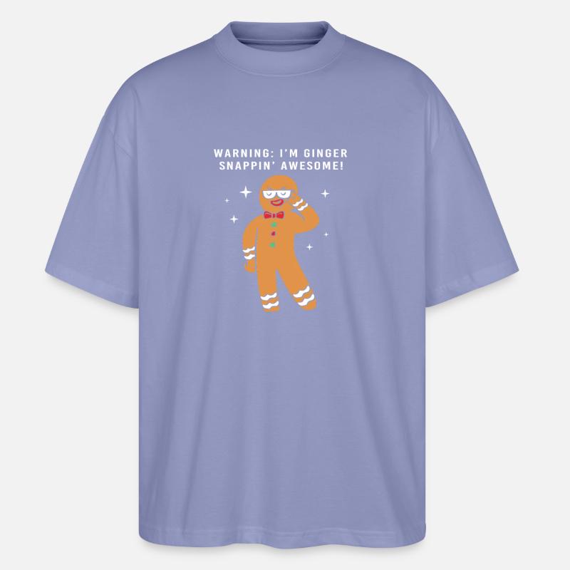 Weihnachten Lebkuchen Lebkuchenmann Gingerbread - Stanley/Stella Oversized Unisex Bio T-Shirt Blaster 2.0 - Violett