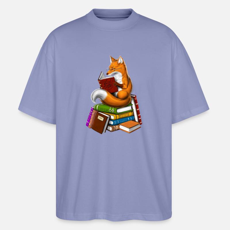 Fuchs liest ein Buch - Stanley/Stella Oversized Unisex Bio T-Shirt Blaster 2.0 - Violett