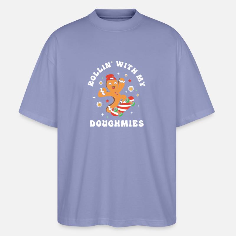 Lebkuchen Weihnachten Lebkuchenmann Gingerbread - Stanley/Stella Oversized Unisex Bio T-Shirt Blaster 2.0 - Violett
