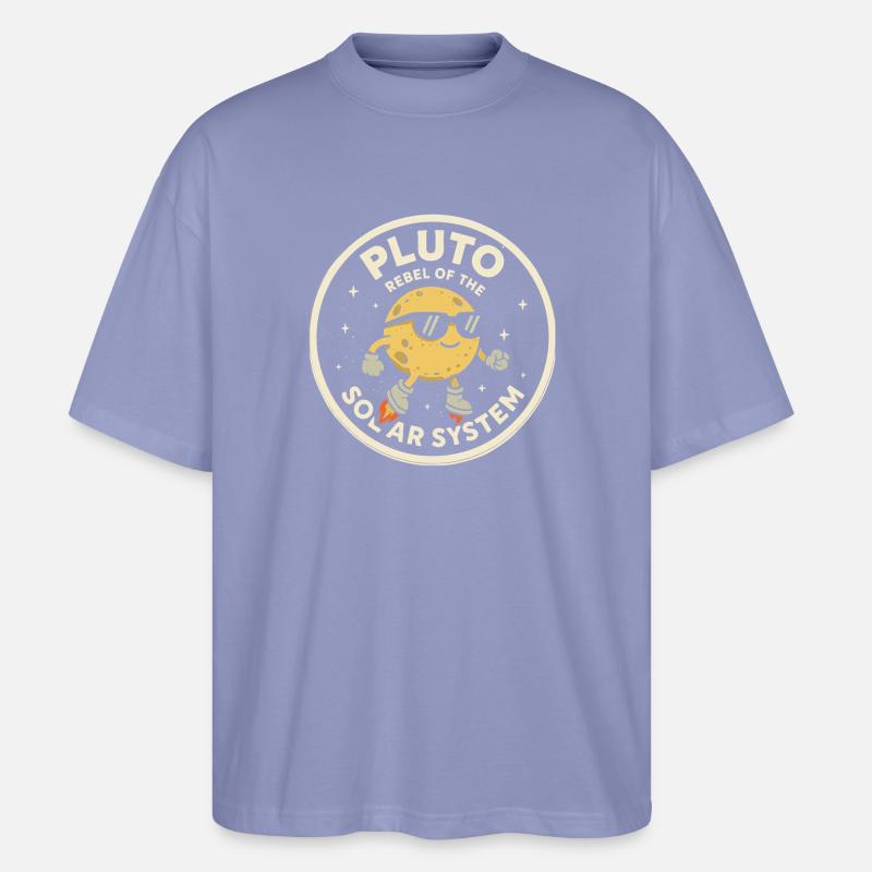 Pluton : rebelle du système solaire - T-shirt bio Blaster 2.0 coupe oversize Stanley/Stella Unisexe - violet