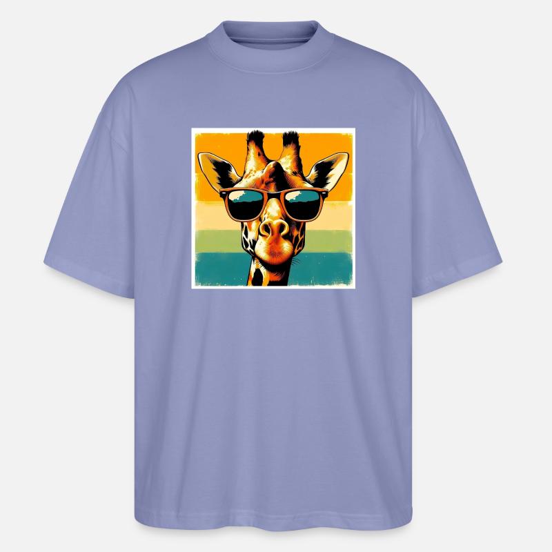 Giraffe - Stanley/Stella Oversized Unisex Bio T-Shirt Blaster 2.0 - Violett