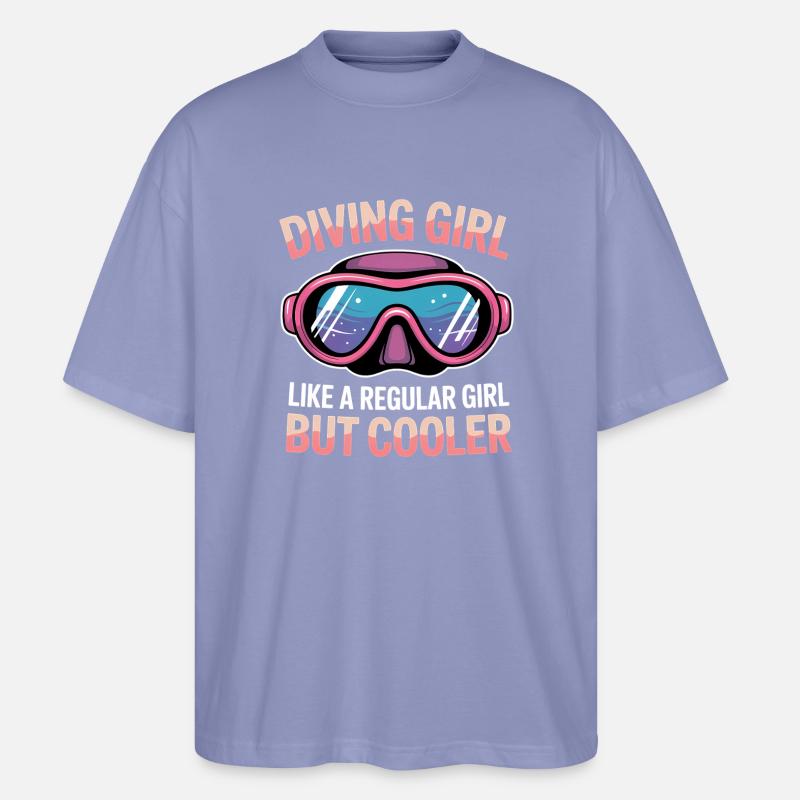Tauchen Spruch Mädchen Lustiges Tauchen Geschenk - Stanley/Stella Oversized Unisex Bio T-Shirt Blaster 2.0 - Violett