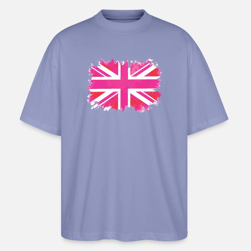 Pink Union Jack - Stanley/Stella Oversized Unisex Bio T-Shirt Blaster 2.0 - Violett