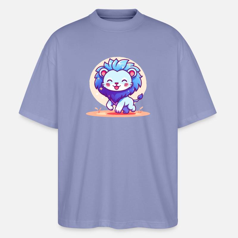 Kleiner blauer Löwe - Stanley/Stella Oversized Unisex Bio T-Shirt Blaster 2.0 - Violett