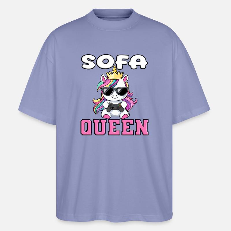 Einhorn - sofa queen zocken - Stanley/Stella Oversized Unisex Bio T-Shirt Blaster 2.0 - Violett