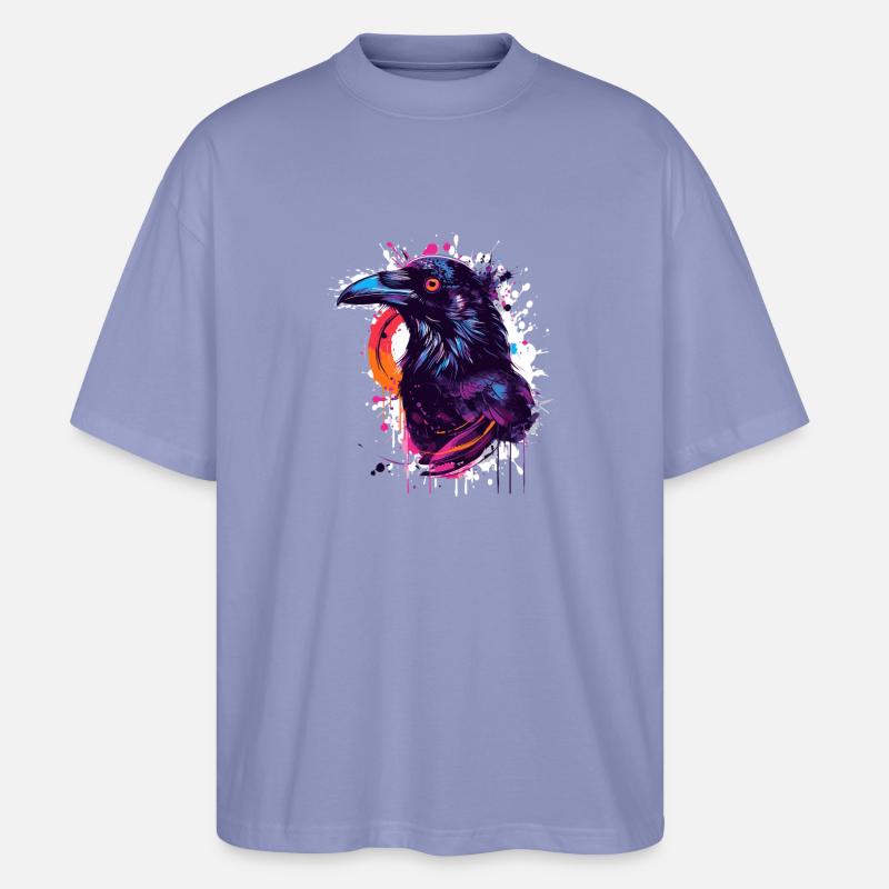Farbexplosion Rabe Neon-Splash - Stanley/Stella Oversized Unisex Bio T-Shirt Blaster 2.0 - Violett