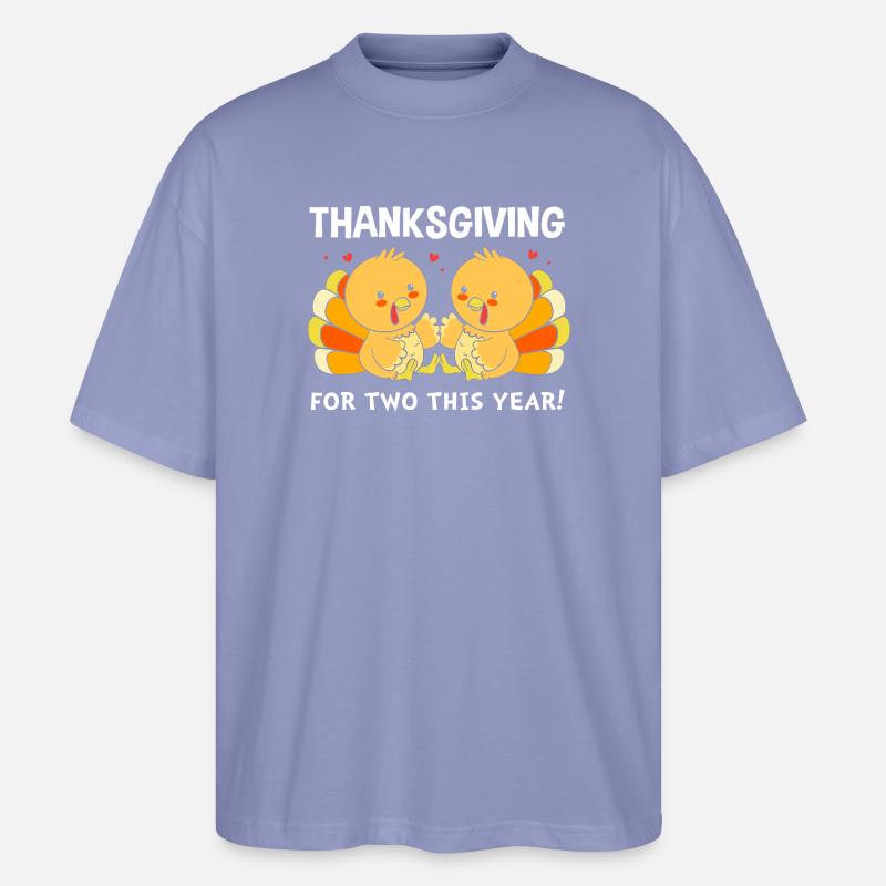 Thanksgiving Gender Reveal Werdende Mutter - Stanley/Stella Oversized Unisex Bio T-Shirt Blaster 2.0 - Violett