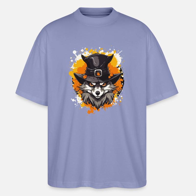Wolf's Witch Hat Portrait - Stanley/Stella Oversized Unisex Organic T-shirt Blaster 2.0 - violet