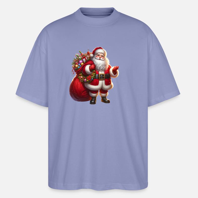 Weihnachtsmann mit Geschenksäckchen - Stanley/Stella Oversized Unisex Bio T-Shirt Blaster 2.0 - Violett