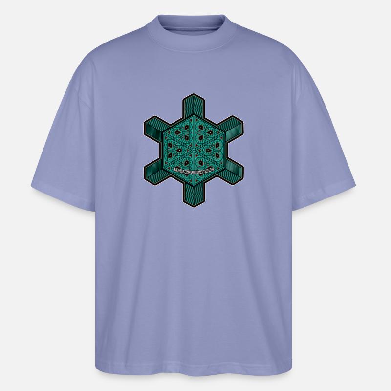 Fraktal Evolution Experience Yoga Meditation Goa - Stanley/Stella Oversized Unisex Bio T-Shirt Blaster 2.0 - Violett