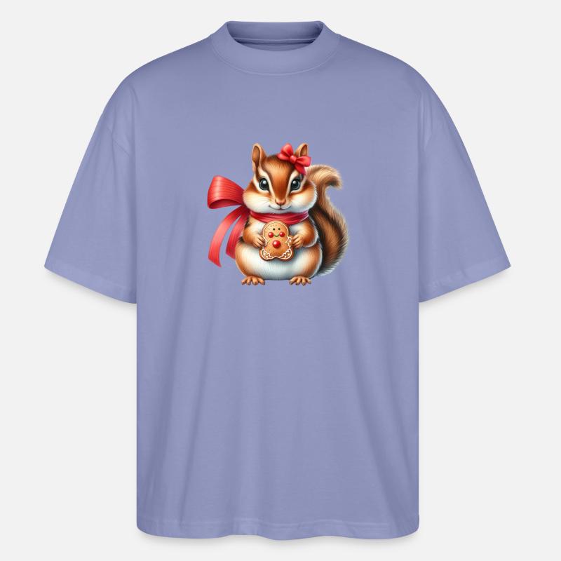 Ingwer-Eichhörnchen mit Keks - Stanley/Stella Oversized Unisex Bio T-Shirt Blaster 2.0 - Violett