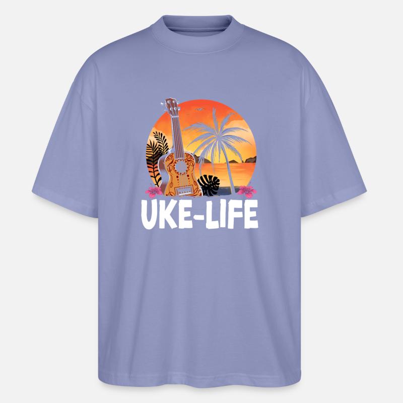 Hawaiian Ukulele Uke Uke Life - Stanley/Stella Oversized Unisex Bio T-Shirt Blaster 2.0 - Violett