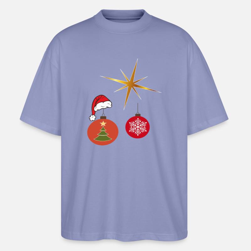 Weihnachtsstern und Weihnachtskugel - Stanley/Stella Oversized Unisex Bio T-Shirt Blaster 2.0 - Violett