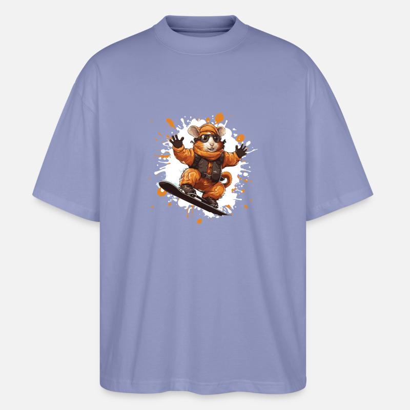 Hamster Snowboard - Stanley/Stella Oversized Unisex Bio T-Shirt Blaster 2.0 - Violett