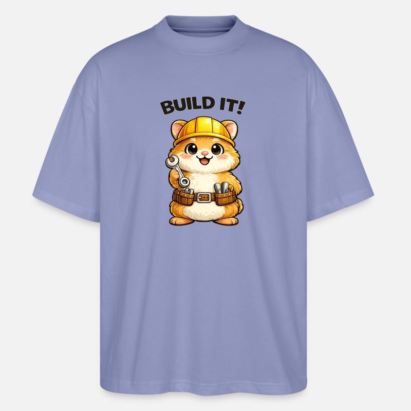 Construction trolley: construction helmet and tools - Stanley/Stella Oversized Unisex Organic T-shirt Blaster 2.0 - violet