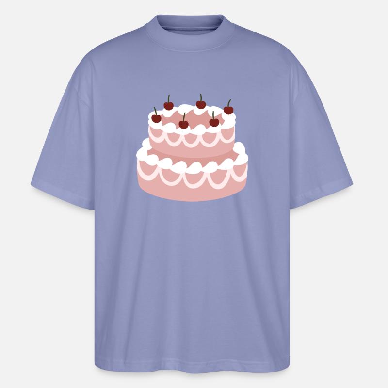 Cherry Pink Layer Cake - Stanley/Stella Oversized Unisex Organic T-shirt Blaster 2.0 - violet