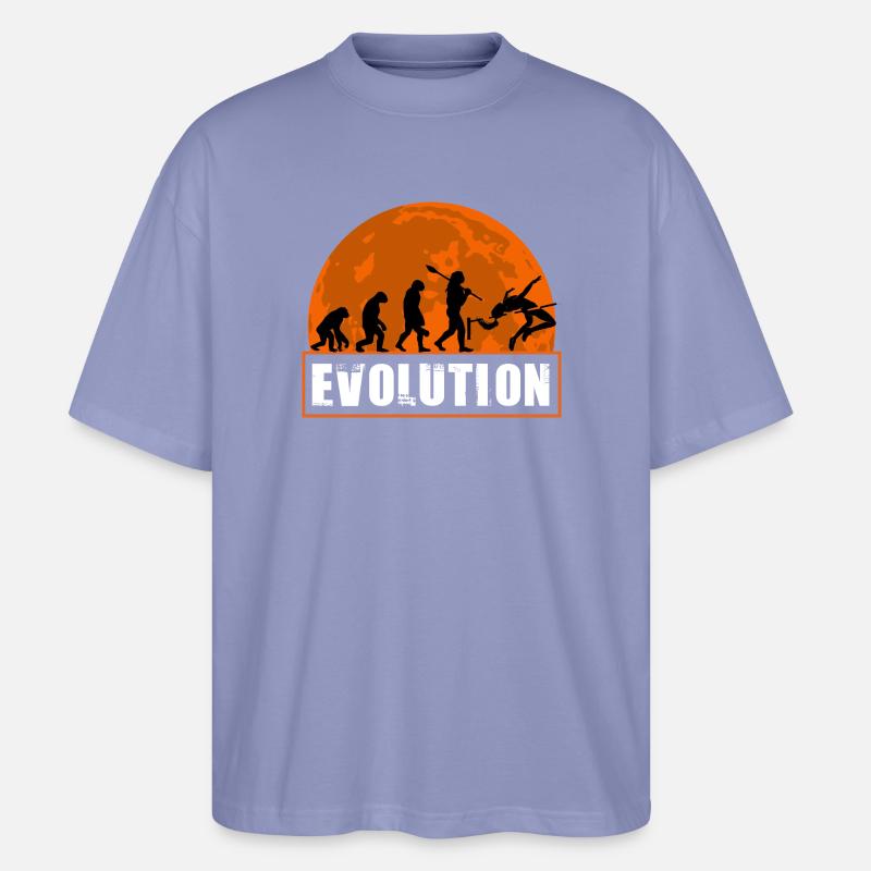 High Jumping Evolution Retro Athlete Silhouette - Stanley/Stella Oversized Unisex Bio T-Shirt Blaster 2.0 - Violett