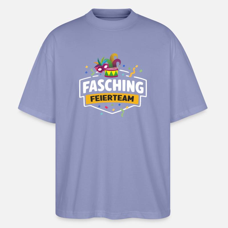 Fasching Feierteam Masken & Trommel - Stanley/Stella Oversized Unisex Bio T-Shirt Blaster 2.0 - Violett