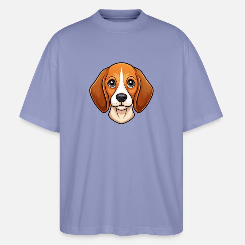 Beagle-Gesicht - Stanley/Stella Oversized Unisex Bio T-Shirt Blaster 2.0 - Violett