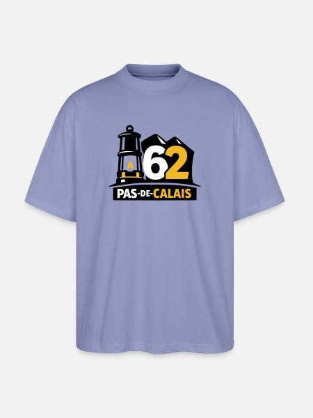 62 Pas de Calais Emblem - Stanley/Stella Oversized Unisex Organic T-shirt Blaster 2.0 - violet