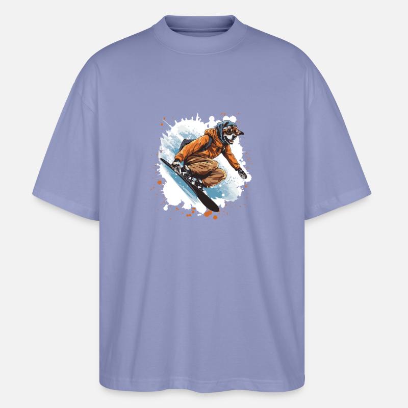 Greyhound Hund Snowboard - Stanley/Stella Oversized Unisex Bio T-Shirt Blaster 2.0 - Violett