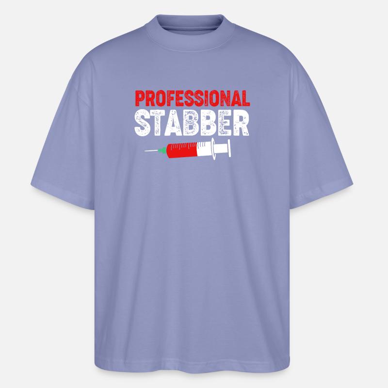 Phlébotomiste Infirmière Infirmière Prélèvement sanguin - T-shirt bio Blaster 2.0 coupe oversize Stanley/Stella Unisexe - violet