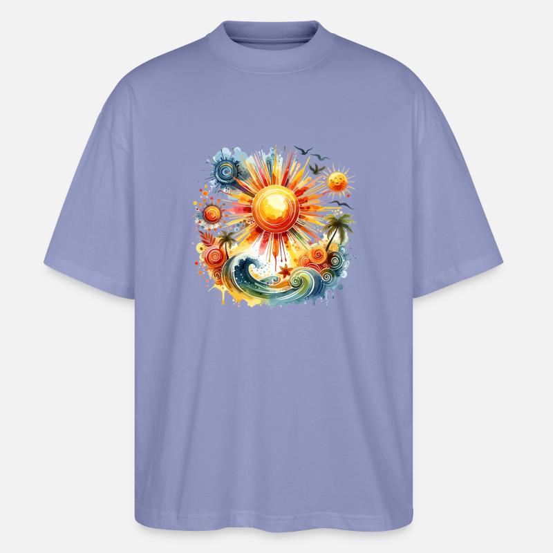 Harmonie de la plage Sunfire - T-shirt bio Blaster 2.0 coupe oversize Stanley/Stella Unisexe - violet